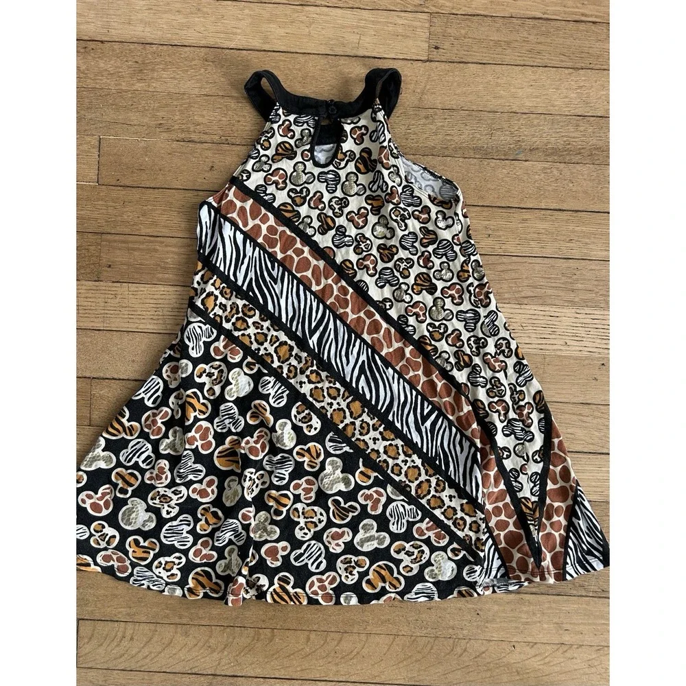 Youth L Disney Parks Animal Kingdom Animal Print Mickey Mouse Dress Girls